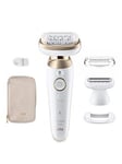 Braun Silk-&Eacute;Pil 9 Flex, Epilator For Easy Hair Removal, 9-041 3D - White/Gold