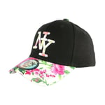 Casquette NY Enfant Rose et Noire Florale Gili Baseball NY de 7 à 12 ans-Taille