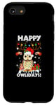 iPhone SE (2020) / 7 / 8 Retro Baby Owl Happy Owlidays Family Kids Christmas Holiday Case