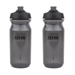 ZEFAL Pack Sense Pro 65 Noir Fumé - Set de Deux Bidon Velo - Gourde Velo Route et VTT Légère et Étanche - Fabriqué en France - 2 x 650 ml