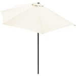 Fraschetti - Mezzaluna Umbrella 3 mètres jardin mural extérieur avec pôle central en aluminium de la demi-lune Beige - Beige