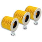 Vhbw - 3x filtre à cartouches compatible avec Kärcher wd 3.600, wd 3200 af, wd 3600 aspirateur