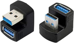 1 adaptateur USB 3.0 coudé vers le haut et vers le bas, extension 180 degrés 5 Gbit/s