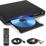 Lecteur Dvd Hd Avec Port Hdmi,Lecteurs Dvd Région Gratuits Pour Smart Tv,Câble De Sortie Hdmi/Rca Inclus,Mémoire De Pause,Pal/Ntsc Intégré,Lecteurs Cd Pour La Maison(Non Blu-Ray)