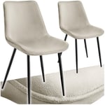 TecTake® Lot de 2 Chaises de Salle à Manger Chaises Rembourrées Chaise Ergonomique Velours Fauteuil Salon Chaise Scandinave Pieds en Metal Noir Chaise Coiffeuse, Chambre, Salon, Bureau, Cabinet