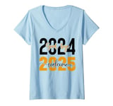 Womens Goodbye 2024 Hello 2025 Happy New Year Eve Family Matching V-Neck T-Shirt