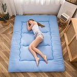 MAXYOYO Matelas Futon de Sol Japonais - Matelas Futon d'appoint Pliable 1 Place Matelas de lit Matelassé pour Les Voyages d'invités et Le Camping (Bleu bébé, 90 x 190 cm)