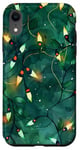 Coque pour iPhone XR Vert Aquarelle Ethnique Lumières de Noël Motif Décor