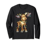 Merry Christmoose Christmas Moose Xmas Tree Lights Gift Long Sleeve T-Shirt