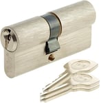 Yale YC500+ Cylindre de Serrure 30x30 mm pour Porte Extérieure/Entrée, 5 Goupilles, 3 Clés, Nickelé