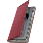 Avizar Case for Galaxy S24 Ultra Card holder Valve stand, Burgundy