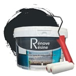 Peinture Résine multisupport Intérieur pour Faïence, Carrelage, Douche, Baignoire 5m² - RAL 7021 Gris noir + Kit d'application OFFERT