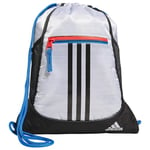 adidas Unisex's Alliance Sackpack Drawstring Backpack Gym Bag, Two Tone White-Clear Onix/Bright Royal Blue/Black, One Size