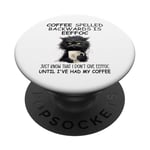 Coffee Spelled Backwards is Eeffoc Sign,Funny Cat Coffee Mug PopSockets Adhesive PopGrip