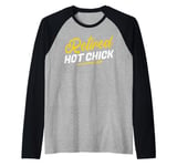 Retired Hot Chick Funny Women Mom Wife Retired Hot Girl Raglan Baseball Tee