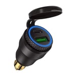 Coque noire bleu clair) Adaptateur allume-cigare usb pour moto - Double prise usb - 12 v pd 3.0 et qc 3.0 - Pour motos bmw