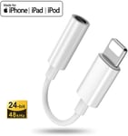Headphone Adapter for iPhone to 3.5mm Aux Audio Jack Cable Connector Dongle Splitter Music Converter Earphone Accessories Compatible with iPhone11 Pro Max/Xs Max/XS/XR/8/8P/7/7P Support All iOS-White