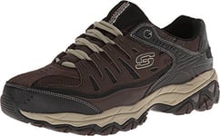 Skechers Men's Afterburn Memory-Foam Lace-up Sneaker, Brown/Taupe, 9 D (M)