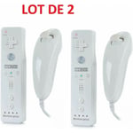 2X Manettes Wiimote Motion Plus + Nunchuk filaire Pour Wii & Wii U - Blanc