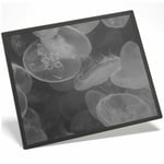 Placemat Mousemat 8x10 BW - Beautiful Jellyfish Sea Creatures  #41061