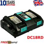 For Makita DC18RD 7.2v-18v LXT LI-ION Twin Port Rapid Battery Charger Dual Port