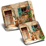 Mouse Mat & Coaster Set - Charming Old House Spain  #44556