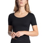 Calida Natural Comfort T-shirt Svart bomull X-Small Dam