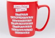 Ceramic Mug Red Learn Polish! It's Easy