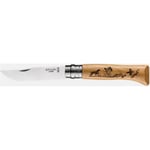 Couteau N°08 Animalia avec Gravure Chien - Set de 6 Couteaux de Chasse Opinel