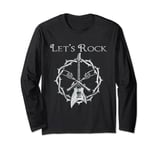 Lets Rock Rock & Roll Skeleton Guitar Player Rock and Roll Long Sleeve T-Shirt