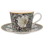 The Leonardo Collection Pimpernel Cup & Saucer Set | Designed by William Morris | Tea Cup Set Perfect for Home or Office | Tea Cups and Saucers or Coffee Cup and Saucer for Enjoying Hot Drinks