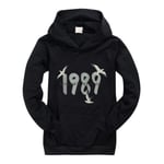 Barn Hoodie med Taylor Swift 1989 Huva - Pojkar & Flickor - Casual Tröja Black 140cm