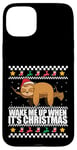 Coque pour iPhone 15 Plus RÉVEILLE-MOI QUAND C'EST NOËL ! Meme Sloth Santa Ugly