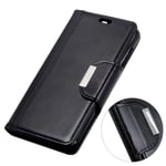 Mipcase Flip Phone Case with Magnetic Buckle, Leather Phone Cover with Card Slots and Wallet, Shockproof Kickstand Phone Shell for Asus Zenfone Max Pro (ZB601KL) (Black)