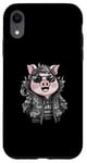 Coque pour iPhone XR Cochon kawaii de dessin animé avec une tenue de dragon cool