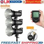 UK 1200W 3* Godox SK400II 2.4G Strobe Flash Trigger Xpro-C/N/S/F/O Reflector Kit