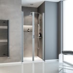 Porte de douche battante en niche, verre 5 mm transparent, Sunny ExpressPlus Schulte, profilé alu-nature, 80 x 180 cm