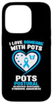 Coque pour iPhone 14 Pro Sensibilisation bleu clair - I Love Someone With POTS Awareness