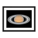 Artery8 Hubble Space Telescope Image Saturn Opposition 2018 Portrait Of Opulent Ring World Solar System Gas Giant Planet Artwork Framed Wall Art Print 18X24 Inch