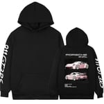 Porsche 911 Hoodie, Car Sweatshirt Hoodie, Bilentusiaster, Unisex Oversize Streetwear Black L