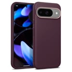 Caseology Coque Nano Pop pour Google Pixel 9 / Google Pixel 9 Pro, [Matériau Doux et sans poussière] Coque avec Motifs de poignée latérale pour Google Pixel 9 / Pixel 9 Pro - Burgundy Bean