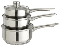 Argos Home Stainless Steel 3 Piece Saucepan Set