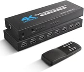 HDMI Switch 7x1 med 4K 60Hz och IR-fjärrkontroll, för PS5 PS4 Xbox DVD