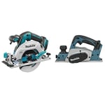 Makita DHS680Z Scie circulaire Brushless 165mm 18V, Bleu & DKP180Z - Cepillo a bateria 18V litio-ion 82 mm solo maquina sin cargador ni bateria