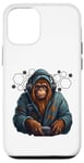 Coque pour iPhone 12/12 Pro DJ rave à capuche gorille avec casque gamer professionnel