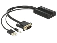 Delock VGA to HDMI Adapter with Audio - video/audio-adapter - HDMI / VGA - 25 cm