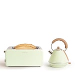 CREATE/PACK TOAST RETRO XL + KETTLE RETRO M/Grille pain vert pastel avec bouilloire vert pastel/Bouilloire 1L