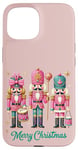 iPhone 15 Preppy Pink Nut cracker Merry Christmas Cute Xmas Nutcracker Case