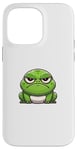 Coque pour iPhone 14 Pro Max Crapaud vert grognon de dessin animé