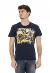 Trussardi Action Mens Blue Cotton T-Shirt - Size Large